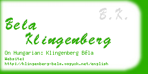 bela klingenberg business card